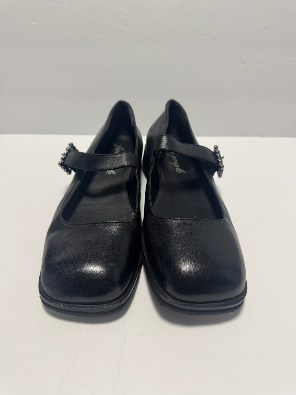 Free People Women’s Rumor Diamanté Mary Jane Loafers Leather Size 9